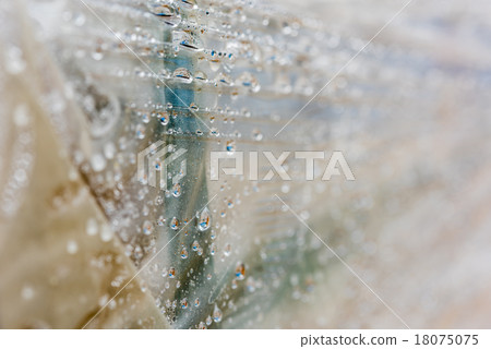 Drops of water on plastic sheets 18075075