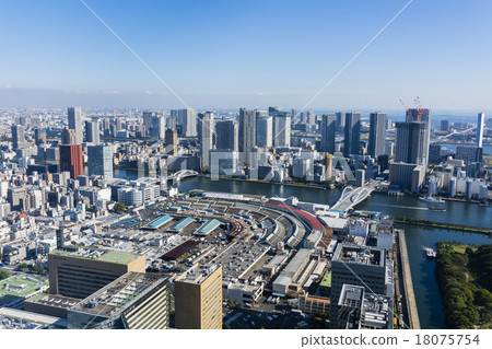 從築地市場獲勝,Harumi方向 從築地市場獲勝,Harumi方向 18075754