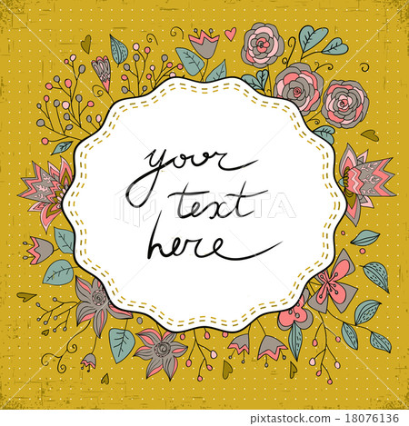 Floral background with frame and a space for text - Stock Illustration ...