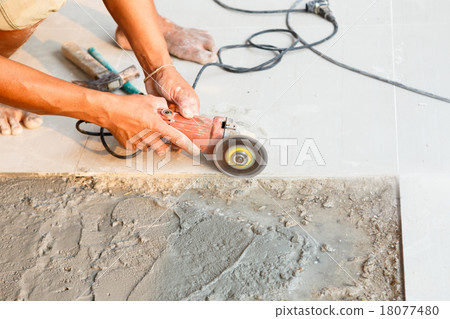 floor tile installation for house building 18077480