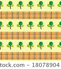 trees and fence seamless pattern 18078904