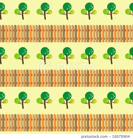trees and fence seamless pattern 18078904