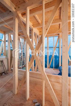 Wooden houses under construction Wooden houses under construction 18081107