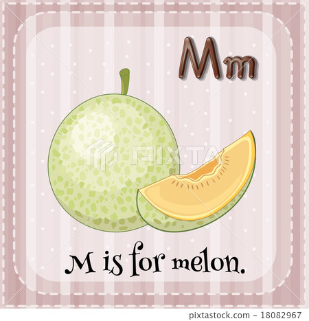 Flashcard letter M is for melon 18082967