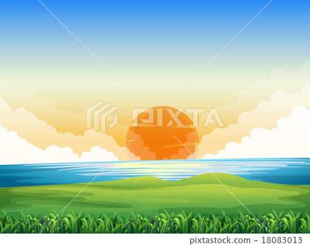 Nature scene with sunset 18083013