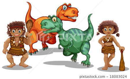 Dinosaurs and cave people 18083024