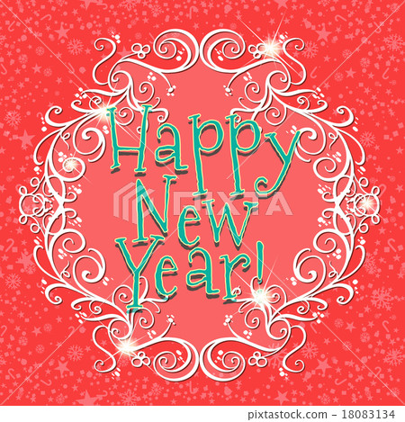 Happy new year card with red background 18083134