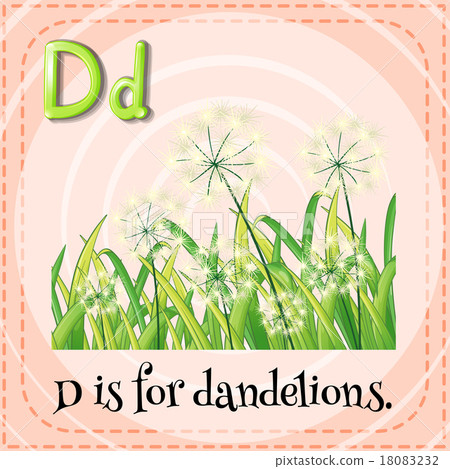 Flashcard letter D is for dandelions Flashcard letter D is for dandelions 18083232