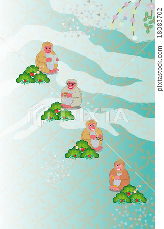 Illustration of a monkey Japanese-style pupil year-end card design Illustration of a monkey Japanese-style pupil year-end card design 18083702