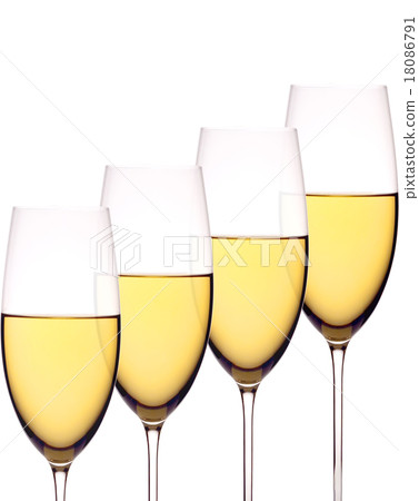 Wineglasses with white wine, isolated on white 18086791