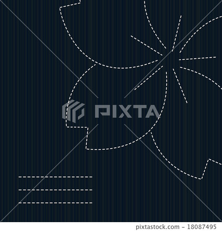 Spring japanese postcard. Sashiko. Sakura flower. 18087495