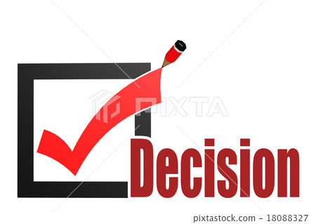 Check mark with decision word Check mark with decision word 18088327