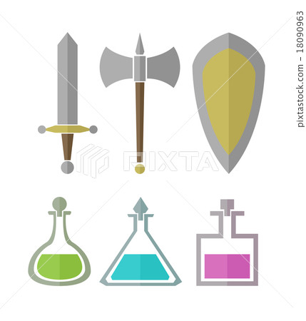 Vector set of elements for RPG games 18090963