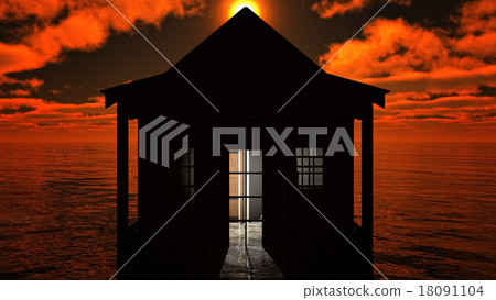 Lighthouse at sunset 18091104