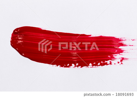 Red stroke of the paint brush 18091693