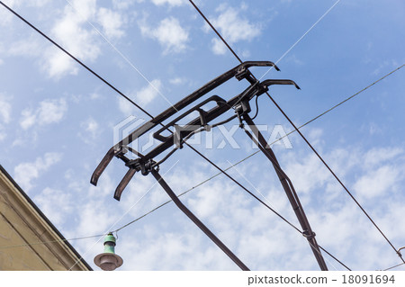 trolley trolleybus electricity cable lines trolley trolleybus electricity cable lines 18091694