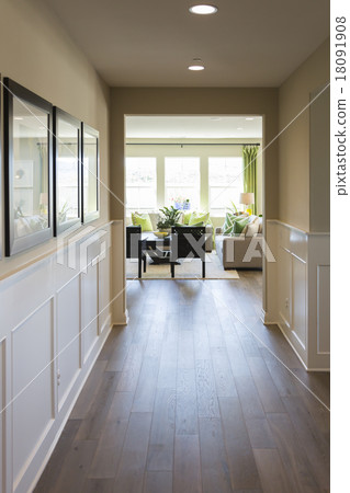 Home Entry Way with Wood Floors and Wainscoting 18091908