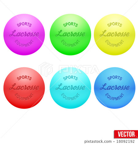 Set of different color Lacrosse balls. Vector 18092192