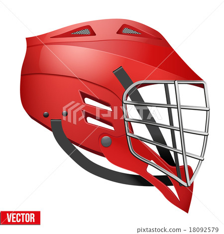 Red Lacrosse Helmet Side View 18092579