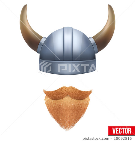 Viking symbol with horned helmet and beard Viking symbol with horned helmet and beard 18092816