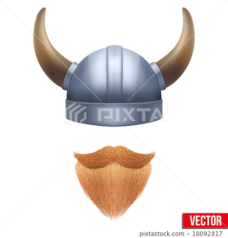 Viking symbol with horned helmet and beard 18092817