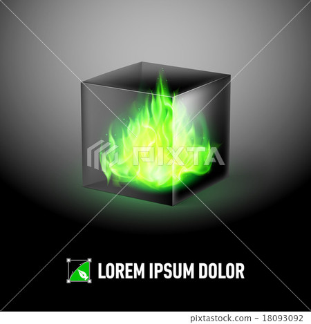 Cube with fire flames - Stock Illustration [18093092] - PIXTA