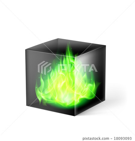 Cube with fire flames - Stock Illustration [18093093] - PIXTA