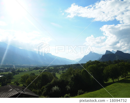 View of Maienfeld, Switzerland View of Maienfeld, Switzerland 18094732