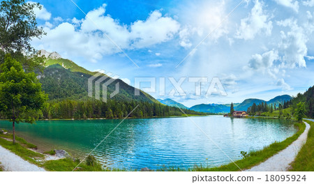 Alpine summer lake panorama Alpine summer lake panorama 18095924