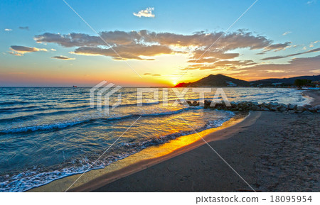 Sunrise on beach (Alykes, Zakynthos, Greece) 18095954