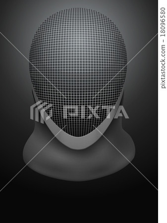 Dark Background of fencing helmet.  18096580