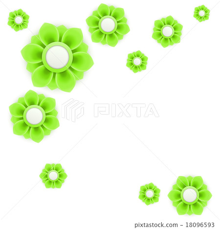 Greeting card or background with green flowers Greeting card or background with green flowers 18096593