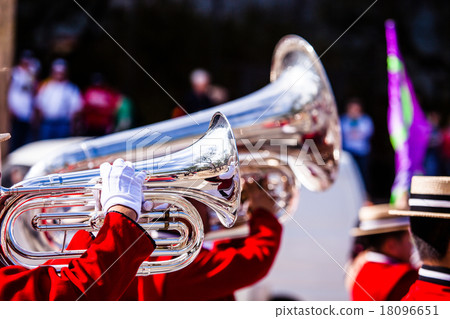 Brass Band in uniform performing 18096651