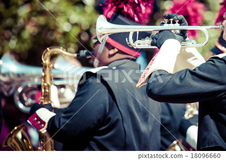 Brass Band in uniform performing 18096660