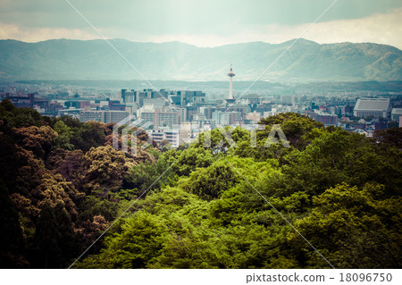 Evening view of Kyoto city in Japan. Evening view of Kyoto city in Japan. 18096750
