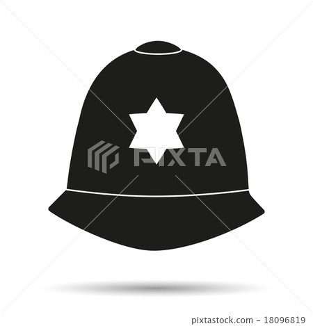 Silhouette symbol helmet of  British police 18096819