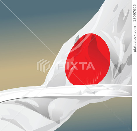 Japan flag wave in the wind of win 18097696