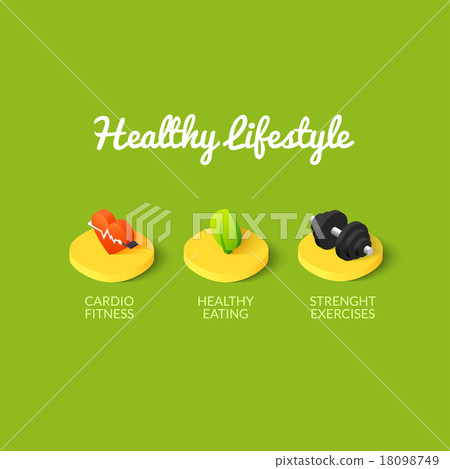 Healthy lifestyle icons Healthy lifestyle icons 18098749