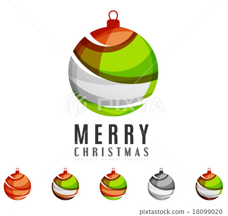 Set of abstract Christmas ball icons, business 18099020