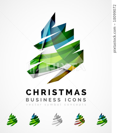 Set of abstract Christmas Tree Icons, business 18099072