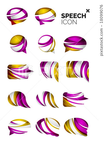 Set of abstract speech bubble and cloud icons Set of abstract speech bubble and cloud icons 18099076