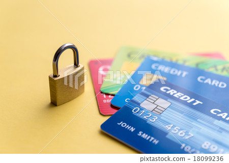 Key and credit card Key and credit card 18099236
