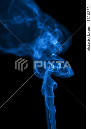 Abstract blue smoke on black background Abstract blue smoke on black background 18102794