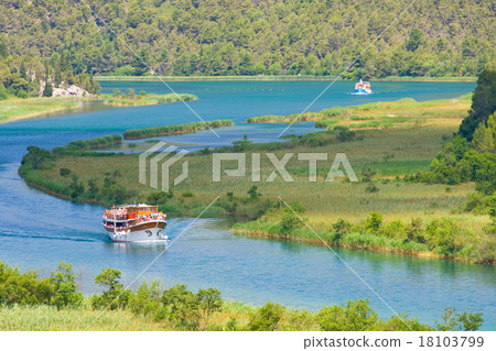 Waterfalls on Krka River. National Park, Croatia 18103799