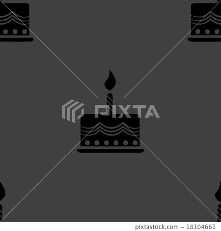 cake web icon. flat design. Seamless gray pattern. cake web icon. flat design. Seamless gray pattern. 18104661