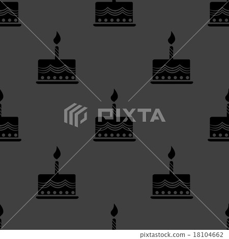 cake web icon. flat design. Seamless gray pattern. cake web icon. flat design. Seamless gray pattern. 18104662