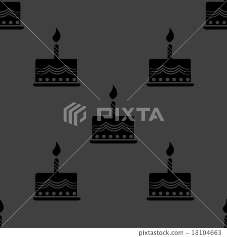 cake web icon. flat design. Seamless gray pattern. cake web icon. flat design. Seamless gray pattern. 18104663