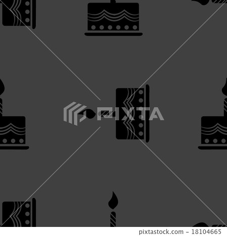 cake web icon. flat design. Seamless gray pattern. cake web icon. flat design. Seamless gray pattern. 18104665