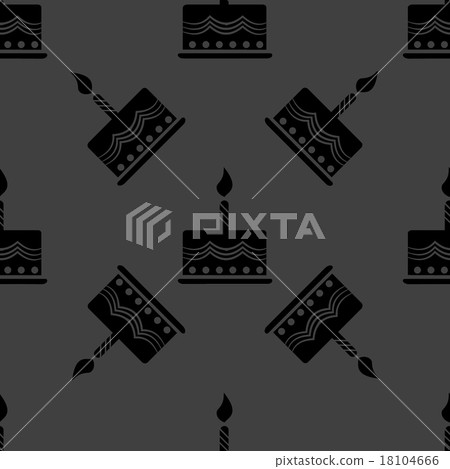 cake web icon. flat design. Seamless gray pattern. cake web icon. flat design. Seamless gray pattern. 18104666