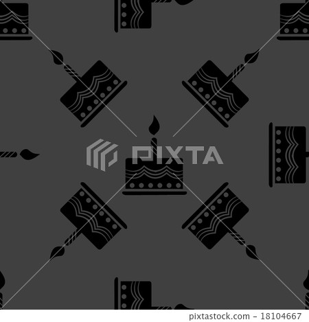 cake web icon. flat design. Seamless gray pattern. cake web icon. flat design. Seamless gray pattern. 18104667